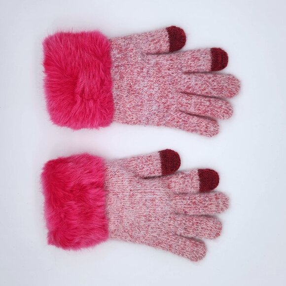 💙 Kids pinks fuzzy gloves, winter gloves with touch screen fingertips, cute - Picture 8 of 10